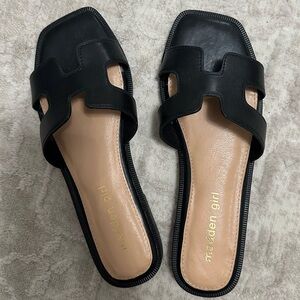 Madden Girl Black Slide Sandals
